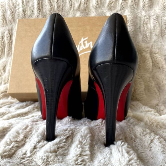 Louboutin Bruges 120 Black Leather Pumps Size 38.5 (US 8.5) - Picture 6 of 8